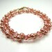 Necklace Earring Set of Rose Peach Pearls Swarovski Crystals New Colors for Spring 2012