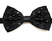 Black Studded Bowtie
