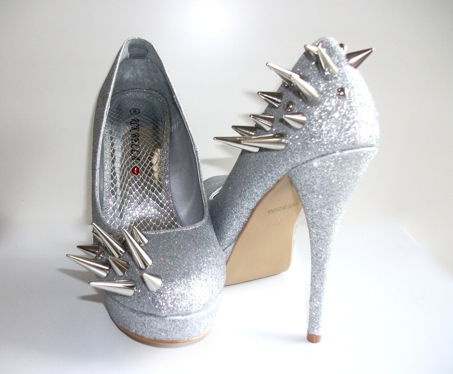 silver studded pumps