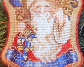 Collector's Edition Holiday Christmas Ornament Kit SANTA CLAUS & TOYS Counted Cross Stitch Pattern Chart Kit