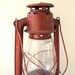 vintage large red kerosene lantern