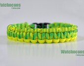 550 Paracord Bracelet Dayglow & Neon Yellow Watchncons Classic Cobra Braid Band Strap