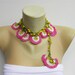 Strand necklace -Crochet bead work necklace jewelry/crochet pendant / crochet necklace/ with beads