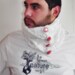 BIG DISCOUNT womens Mens neckwarmer cowl scarf valentines day gift ready to ship white red fathers day gift