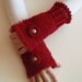 ready to ship Hand Crochet Fingerless Gloves mittens red