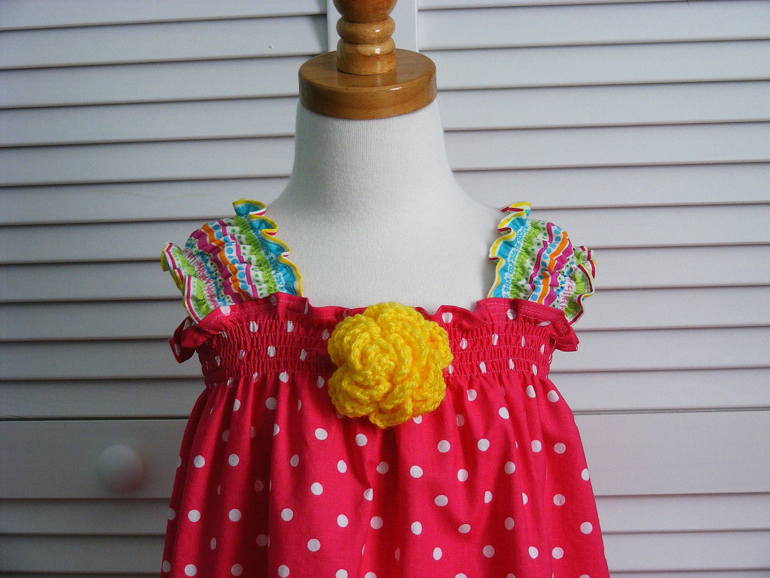 Hot Pink Shirred Dress (12 mos,18 mos, 24 mos, 2T, 3T, 4T, 5)
