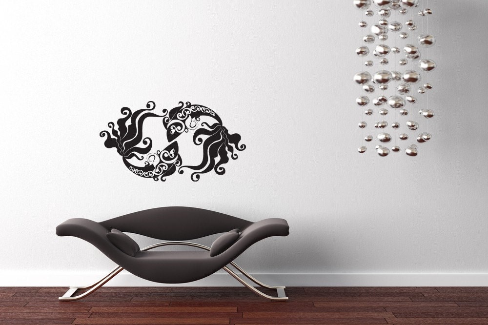 Pisces, Horoscope, Zodiac, Sun, Star Sign - Decal, Sticker, Vinyl, Wall, Home, New Age, Birthday Decor