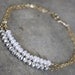 White Freshwater Pearl & Silver Pyrite 14k Gold Filled Double Bracelet