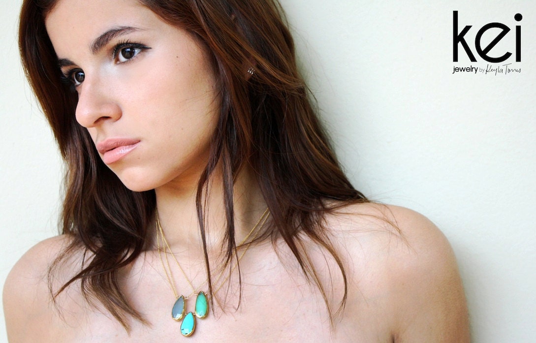 Mint Green Chrysoprase 14k Gold Filled Necklace