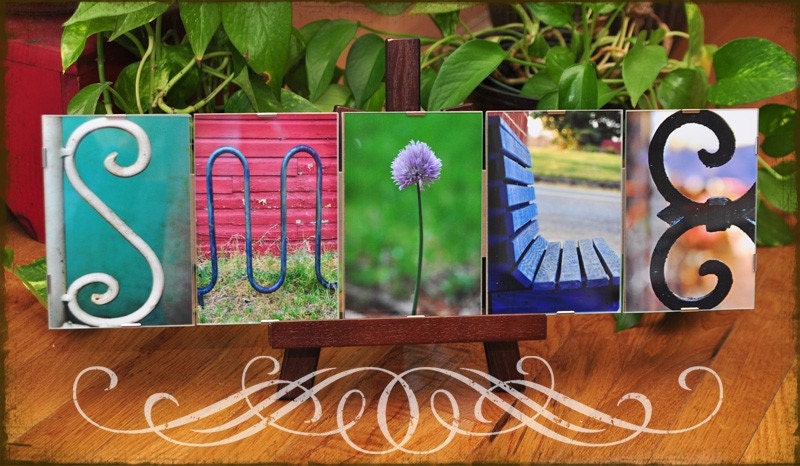 Alphabet Photography Custom  ANY 5 LETTER WORD framed