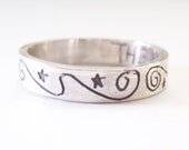 Doctor Who The Doctor silver etched ring
