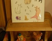 Cats and Dogs watercolour / watercolor / collage / illustration/ drawing / original
