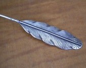 Antique Silver Hairstick Feather