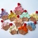 Crochet Cupcakes Applique, Set of 4, MADE TO ORDER