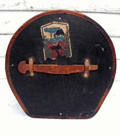 Vintage Hat Box Leather 1920s