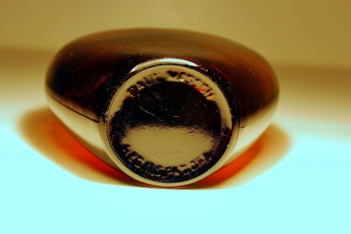 Vintage Bottle Paul Masson Amber Heart Shaped