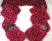 Fuschia Knit Scarf with Pockets