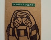 Magnificent. Handmade Walrus Greeting Card.