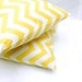 Pillow Covers. Set of Two 16x16. Yellow and White Chevron - Geometric