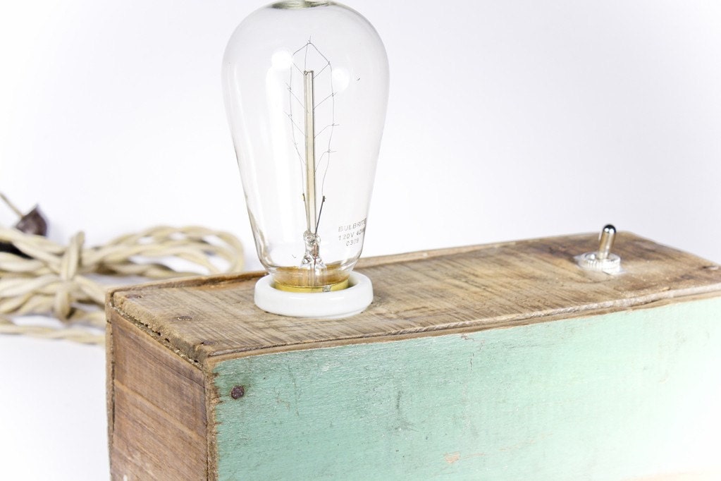 turquoise box lamp