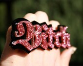 Custom Old English Name Plate Ring
