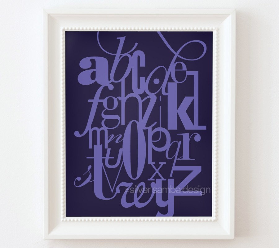 8x10 LETTERS print : Palette No. 59 indigo purple