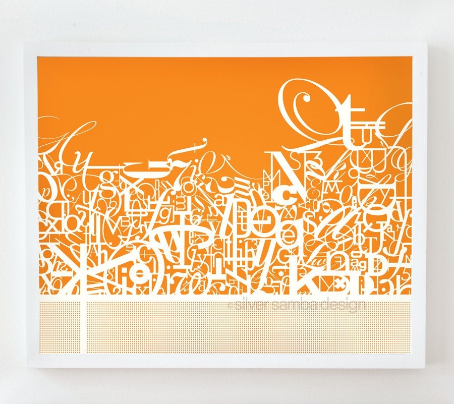 16x20 CHARACTERS print : Palette No. 98 orange white