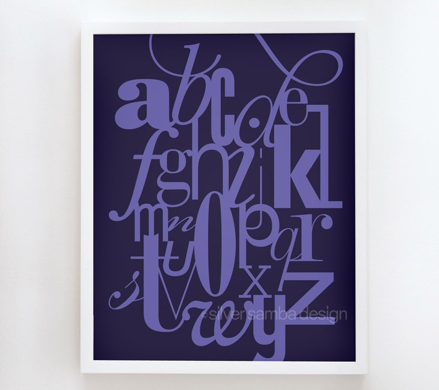 16x20 LETTERS print : Palette No. 59 indigo purple