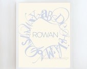 16x20 EMBLEM print custom name : Palette No. 20 cream blue