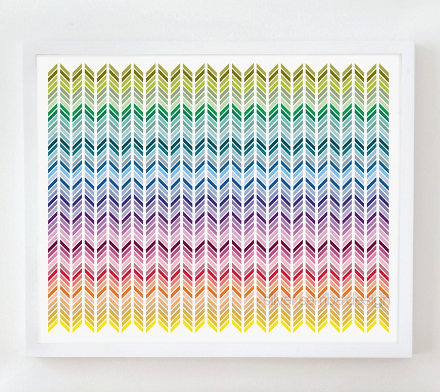 16X20 HERRINGBONE print: multicolored Palette No. 100