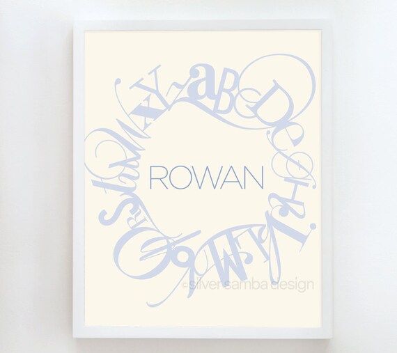 16x20 EMBLEM print custom name : Palette No. 20 cream blue