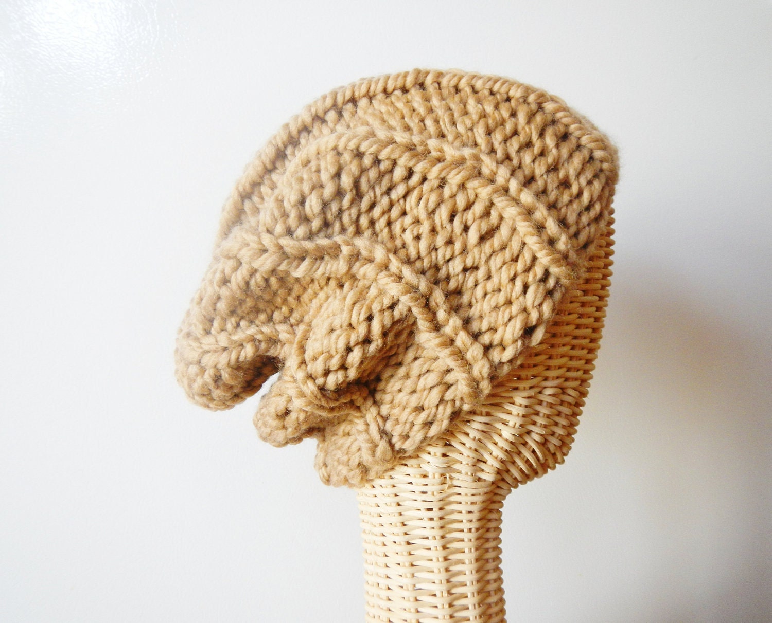 Knit Slouchy Beanie Hat - Pemberley in Taupe Brown - CHOOSE Your Color - Unisex - Lit Knits