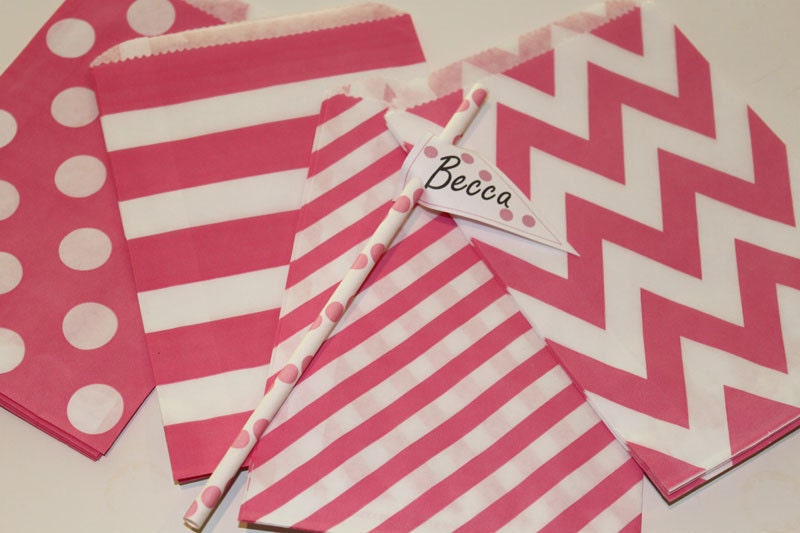 75 PINK HEART Paper Straws, Valentines Day, Drinking Straws, Party, Birthday, Weddind, Made In USA