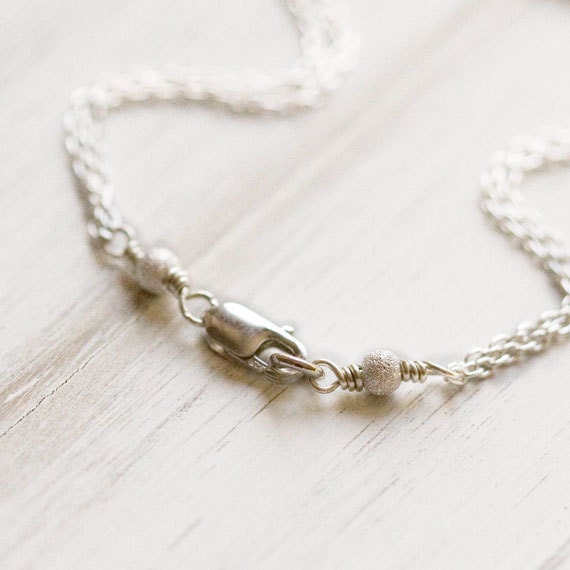 Silver Metal Feather Bracelet / Sterling Silver Peacock Feather Cutout on Double Strand Chain
