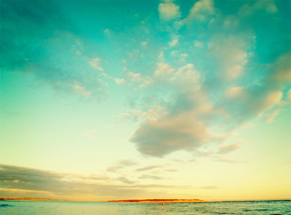 Island Photo. Summer Décor. Fine Art Photography. Sunny Australia. Beach Holiday. Turquoise Tangerine Orange. Size A4