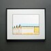 Yellow Beach Huts. Fine Art Photography. Lido Beach-Hut. Venice Italy. Mint Teal Rooftops. Yellow Stripes. Spring Decor. Size A4