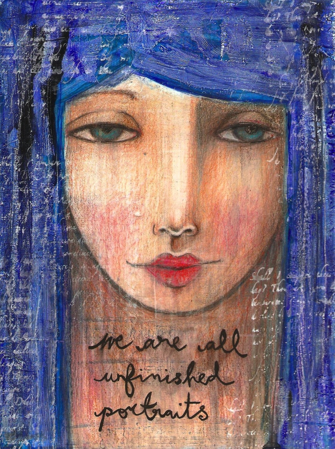 Art Print Greeting Card - Unfinished Portraits