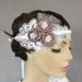 Lacy Bridal Hair Fascinator Head Piece. Handmade Weddings Accessory