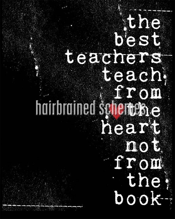 Digital Art Print Teacher's Gift - The Best Teachers Original Art Poster distressed black - 8x10