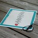 Back to School Teacher Gift - Teaching is Love original print turquoise grid notepaper backgroundValentines Day