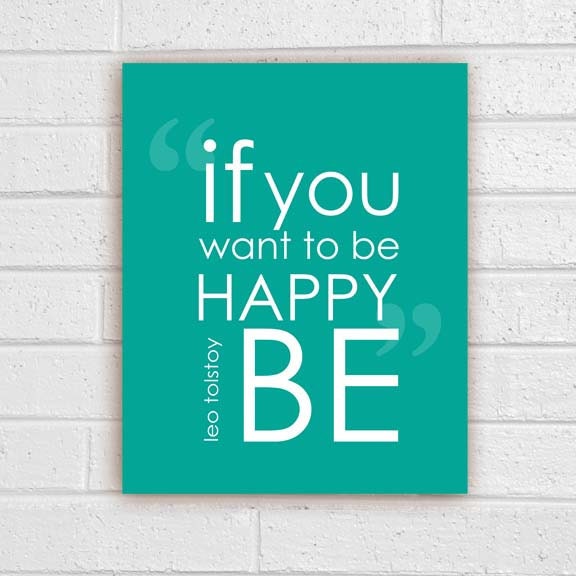 BE Typographic Poster Print Teal Green