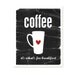 Coffee: It's what's for Breakfast - Kitchen Coffee Art Print - Teal Turquoise Aqua Blue - Typography PrintValentines Day