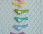 Bird garland in pastel rainbow, pink,sage, yellow,violet,aqua,periwinkle. Nursery mobile, garland,  Mother's Day 