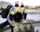 Shutter Buddies Greg Gray OWL with SQUEAKER camera lens prop- Ready to ship