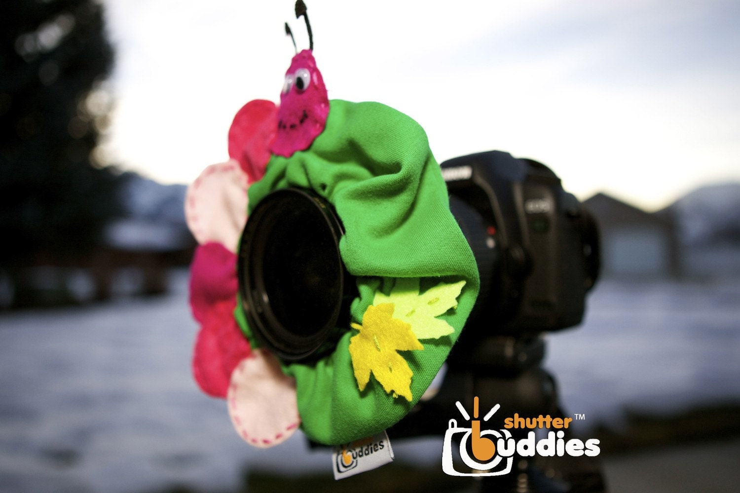 Shutter Buddies Claire CATERPILLAR with SQUEAKER camera lens prop- Ready to ship