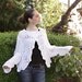 White Summer Cardigan/ Hand Knit White Bolero/ Bridal Lace Shrug/ Wedding Shrug/ Wedding Bolero/ Vest/ Cruise Fashion by Solandia