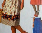 1970s Vintage Womens Sewing Pattern Front-Wrap Skirt Simplicity 8336 Waist 23-24" Hip 32.5-33.5"