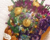 No. 27 Mardi Gras - SKULL  - Day of the Dead - 4" - Dia de los Muertos - OOAK