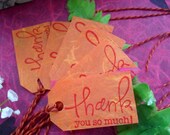 Thank You So Much - 6 Gift Tags Orange and Pink