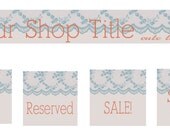 Pre Made Etsy Banner Shop Set - Vintage Lace